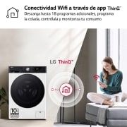 LG Outlet Lavadora inteligente AI Direct Drive. TurboWash 360º, Autodosificación, 10kg , 1400rpm Un 10% más eficiente que A, Serie 750, F4WR7510AGH.OUTLET