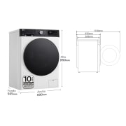 LG Outlet Lavadora 11kg , 1400rpm Un 10% más eficiente que A, TurboWash 360º- Dosificador automático detergente, F4WR7511AGH.OUTLET
