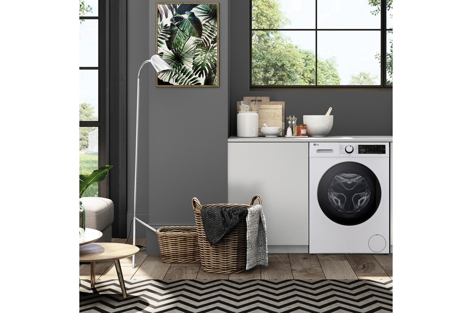 LG 9 kg y 1400 rpm Lavadora Frontal en Blanca AI DD™, F4WT2009S3W