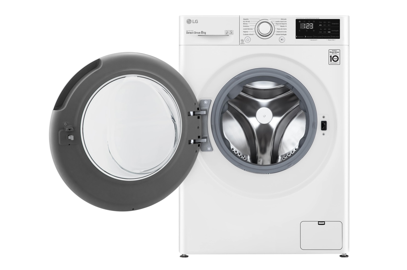 LG Lavadora inteligente AI Direct Drive 8kg, 1400rpm, Clasificación C, Blanca, Serie 300, F4WV3008N3W