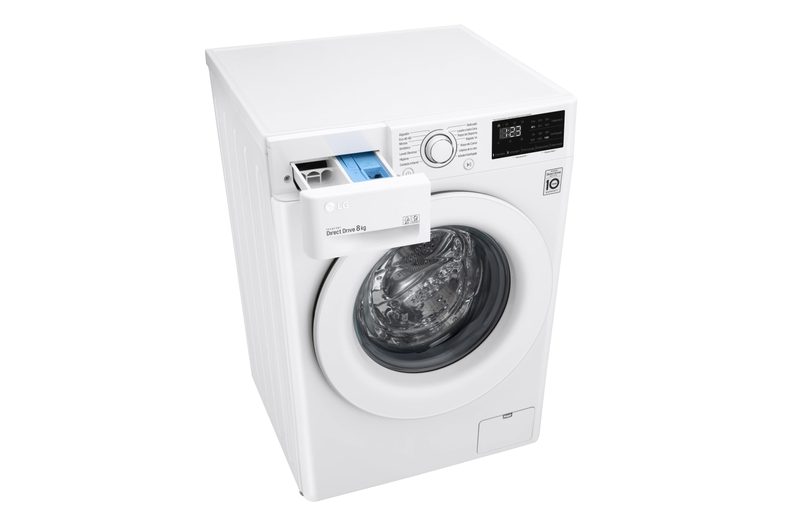 LG Lavadora inteligente AI Direct Drive 8kg, 1400rpm, Clasificación C, Blanca, Serie 300, F4WV3008N3W