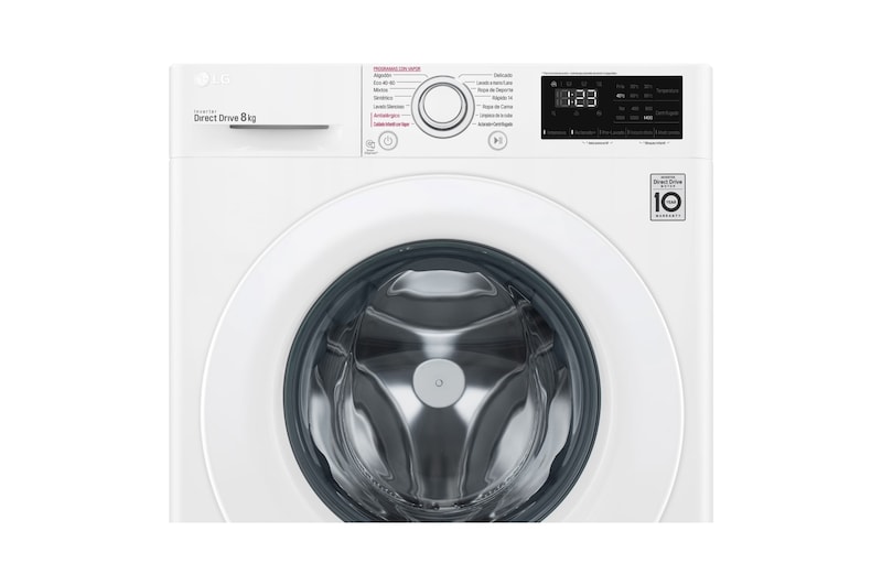 LG Lavadora inteligente AI Direct Drive 8kg, 1400rpm, Clasificación C, Blanca, Serie 300, F4WV3008S3W