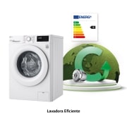 LG Lavadora inteligente AI Direct Drive 8kg, 1400rpm, Clasificación C, Blanca, Serie 300, F4WV3008S3W