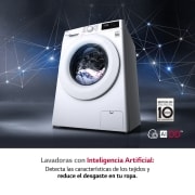 LG Lavadora inteligente AI Direct Drive 8kg, 1400rpm, Clasificación C, Blanca, Serie 300, F4WV3008S3W