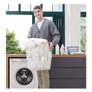 LG Lavadora inteligente AI Direct Drive 8kg, 1400rpm, Clasificación C, Blanca, Serie 300, F4WV3008S3W