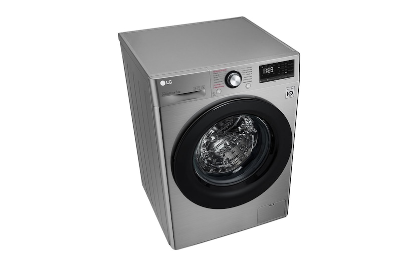 LG Lavadora inteligente AI Direct Drive 8kg, 1400rpm, Clasificación C,  Inox antihuellas, Serie 300, F4WV3008S6S