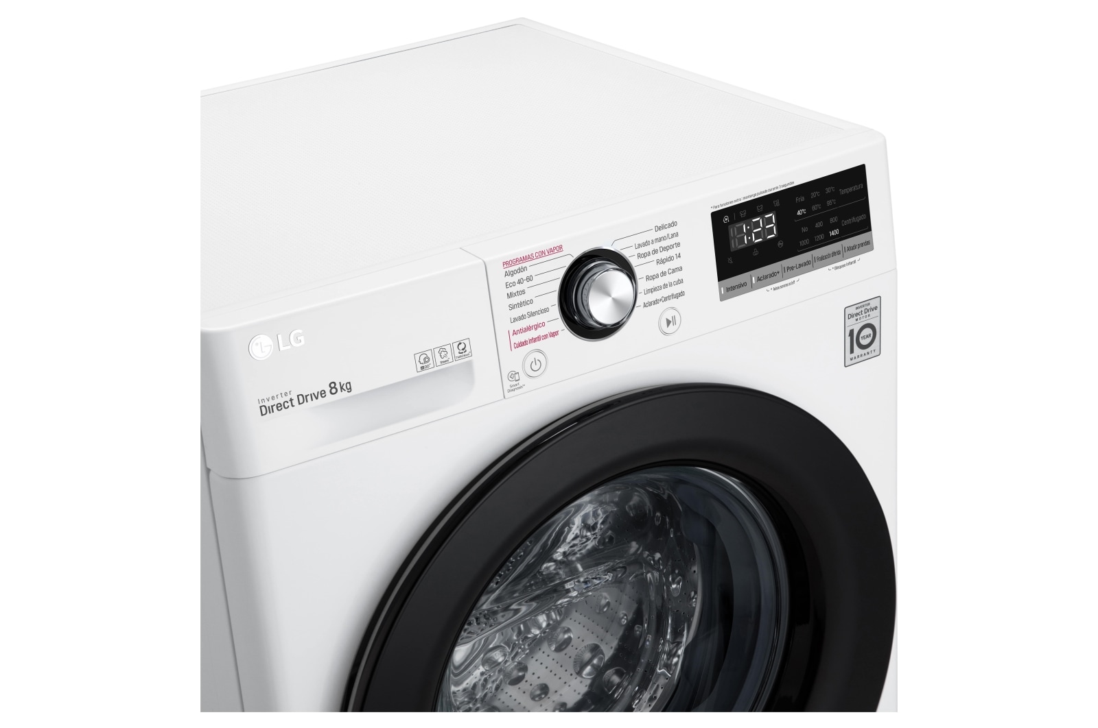 LG  Lavadora inteligente AI Direct Drive 8kg, 1400rpm, Clasificación C, Blanca, Serie 300, F4WV3008S6W