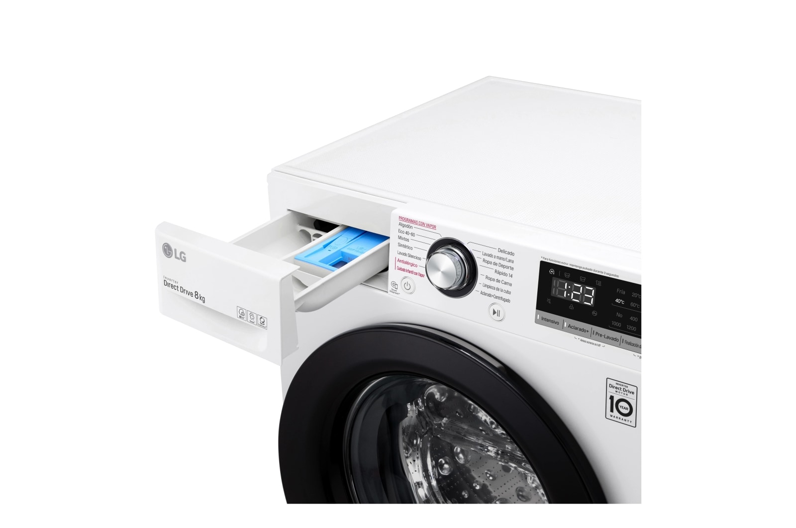 LG  Lavadora inteligente AI Direct Drive 8kg, 1400rpm, Clasificación C, Blanca, Serie 300, F4WV3008S6W