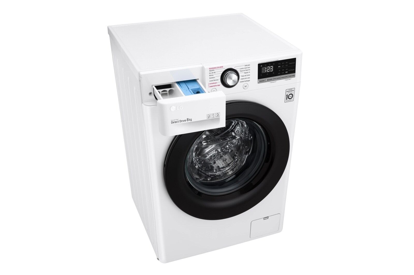 LG  Lavadora inteligente AI Direct Drive 8kg, 1400rpm, Clasificación C, Blanca, Serie 300, F4WV3008S6W
