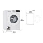 LG Lavadora inteligente AI Direct Drive™, 9kg, 1400, Clasificación B, Blanca, Serie 300, F4WV3009N3W