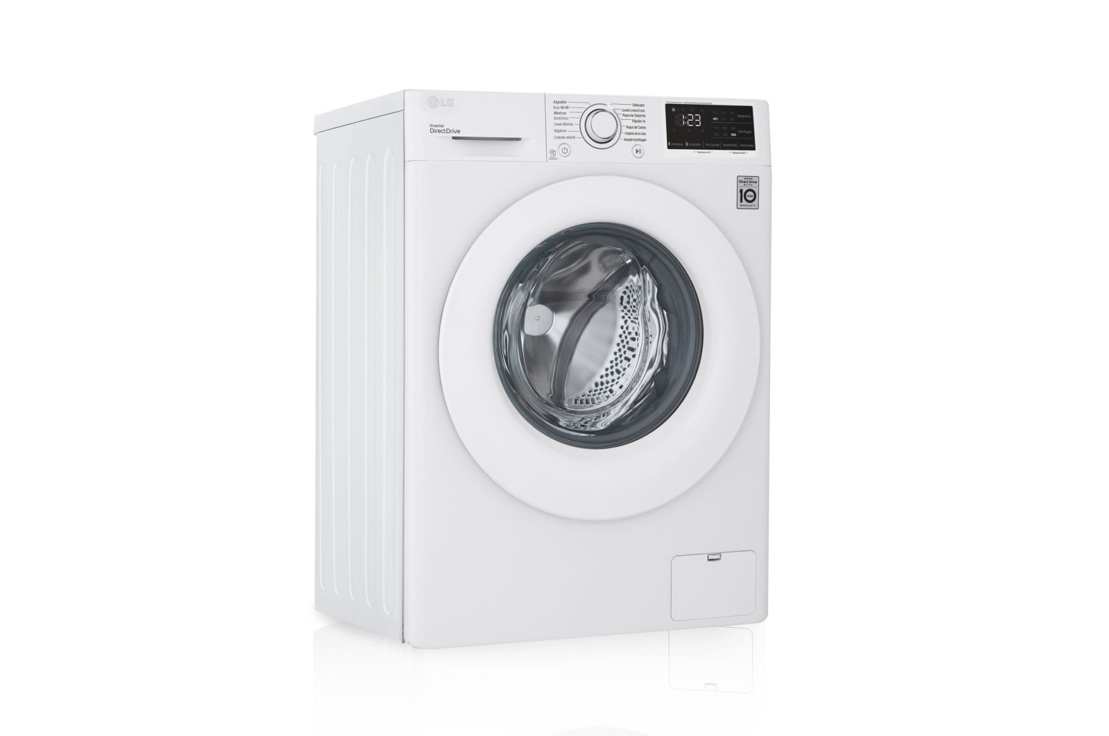 Vista frontal de Lavadora inteligente LG, 9 Kg, 1400, B, Blanca F4WV3009N3W.ABWQWES