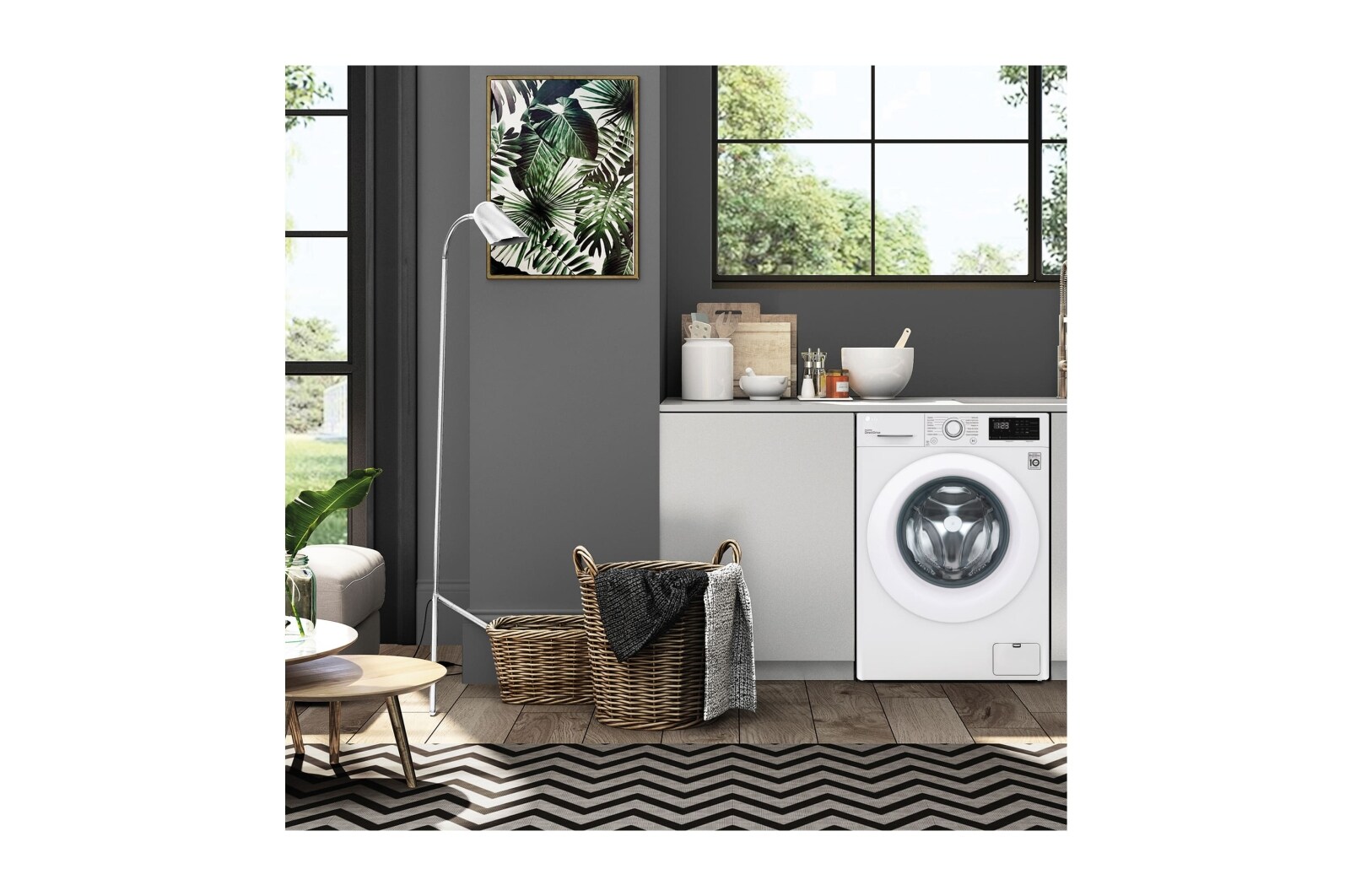 LG Lavadora inteligente LG, 9 Kg, 1400, B, Blanca, F4WV3009N3W.ABWQWES