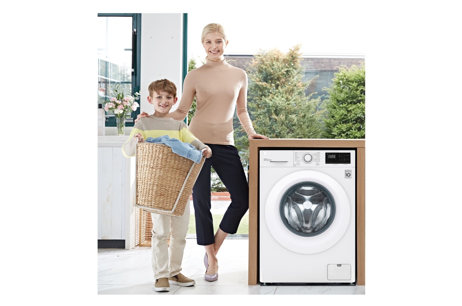 LG Lavadora inteligente LG, 9 Kg, 1400, B, Blanca, F4WV3009N3W.ABWQWES