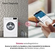 LG Lavadora inteligente LG, 9 Kg, 1400, B, Blanca, F4WV3009N3W.ABWQWES