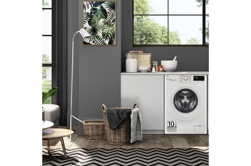 LG Lavadora inteligente AI Direct Drive 9kg, 1400rpm, Clasificación B, Blanca, Serie 300, F4WV3009S3W