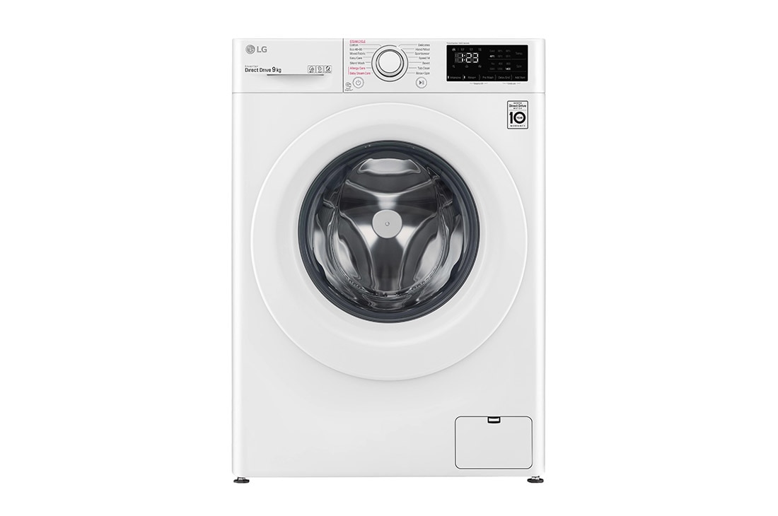 LG Lavadora inteligente AI Direct Drive 9kg, 1400rpm, Clasificación B, Blanca, Serie 300, F4WV3009S3W