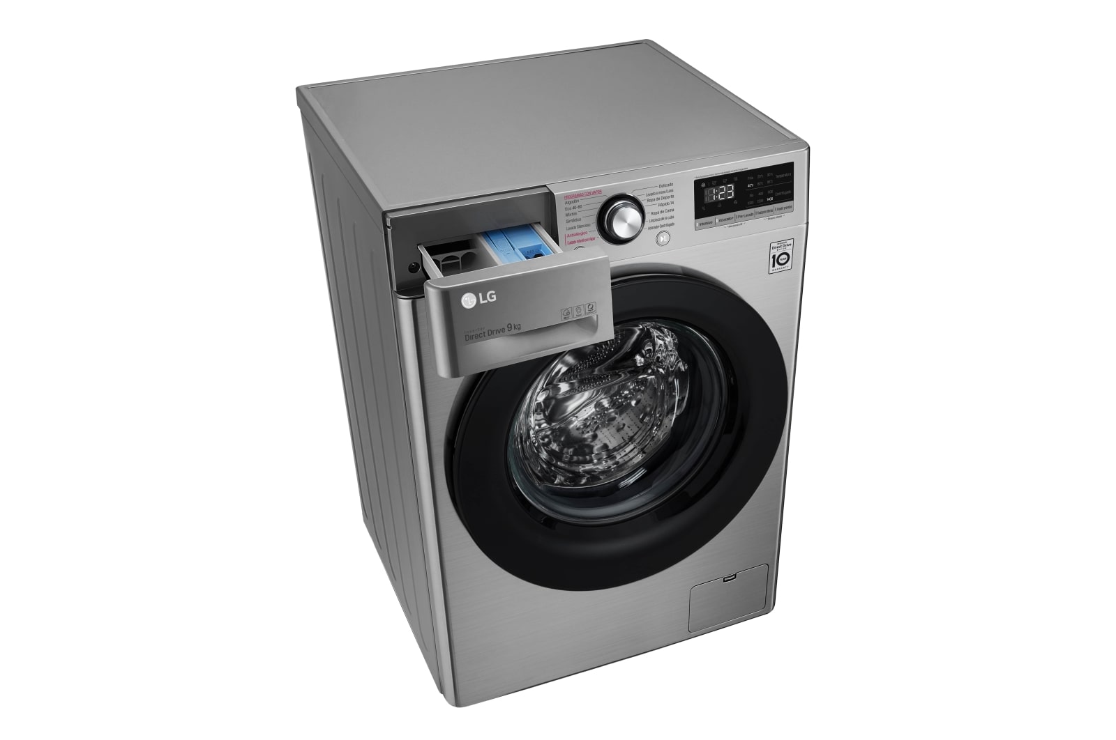 LG Lavadora inteligente AI Direct Drive 9kg, 1400rpm, Clasificación B, Inox antihuellas, Serie 300, F4WV3009S6S