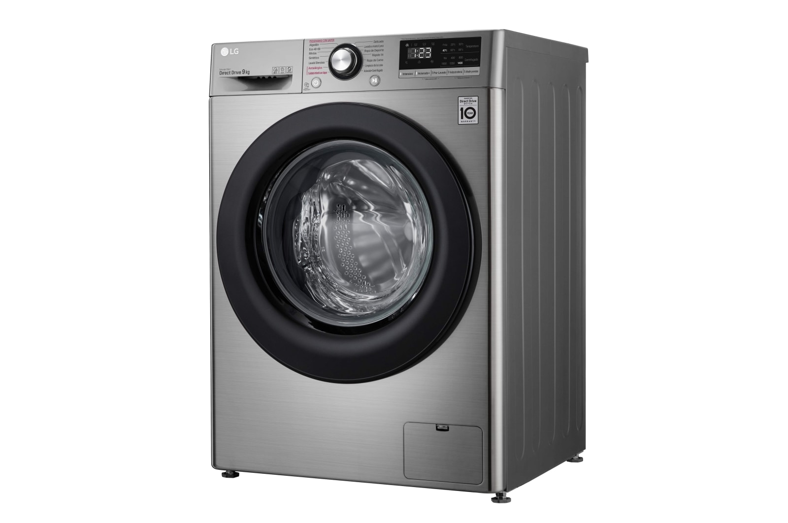 LG Lavadora inteligente AI Direct Drive 9kg, 1400rpm, Clasificación B, Inox antihuellas, Serie 300, F4WV3009S6S