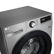 LG Lavadora inteligente AI Direct Drive 9kg, 1400rpm, Clasificación B, Inox antihuellas, Serie 300, F4WV3009S6S