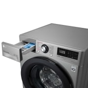 LG Lavadora inteligente AI Direct Drive 9kg, 1400rpm, Clasificación B, Inox antihuellas, Serie 300, F4WV3009S6S