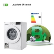 LG Lavadora inteligente AI Direct Drive 10,5kg, 1400rpm, Clasificación B, Blanca, Serie 300, F4WV3010S3W
