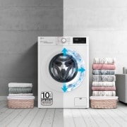 LG Lavadora inteligente AI Direct Drive 10,5kg, 1400rpm, Clasificación B, Blanca, Serie 300, F4WV3010S3W