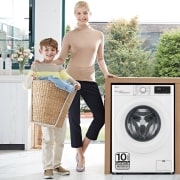 LG Lavadora inteligente AI Direct Drive 10,5kg, 1400rpm, Clasificación B, Blanca, Serie 300, F4WV3010S3W