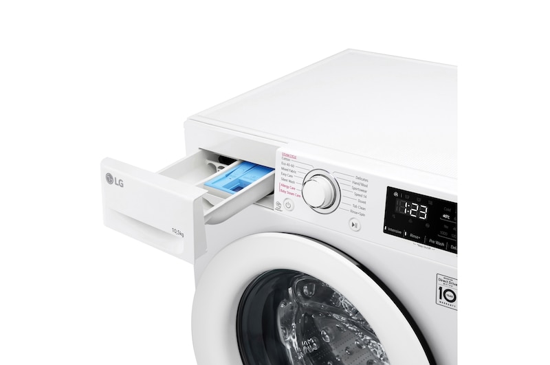 LG Lavadora inteligente AI Direct Drive<sup>TM</sup>, con Vapor, 10,5kg, 1400, Clasificación A Blanca, Serie 300, F4WV301S3WA