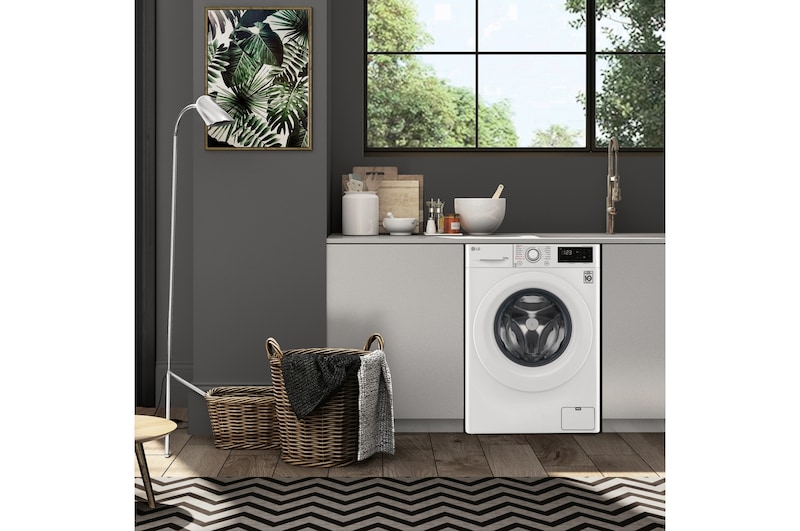 LG Lavadora inteligente AI Direct Drive<sup>TM</sup>, con Vapor, 10,5kg, 1400, Clasificación A Blanca, Serie 300, F4WV301S3WA