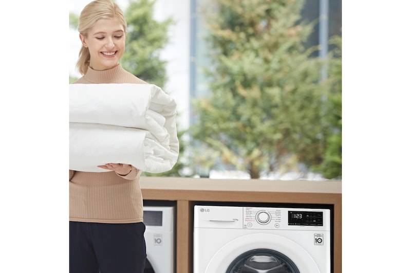 LG Lavadora inteligente AI Direct Drive<sup>TM</sup>, con Vapor, 10,5kg, 1400, Clasificación A Blanca, Serie 300, F4WV301S3WA