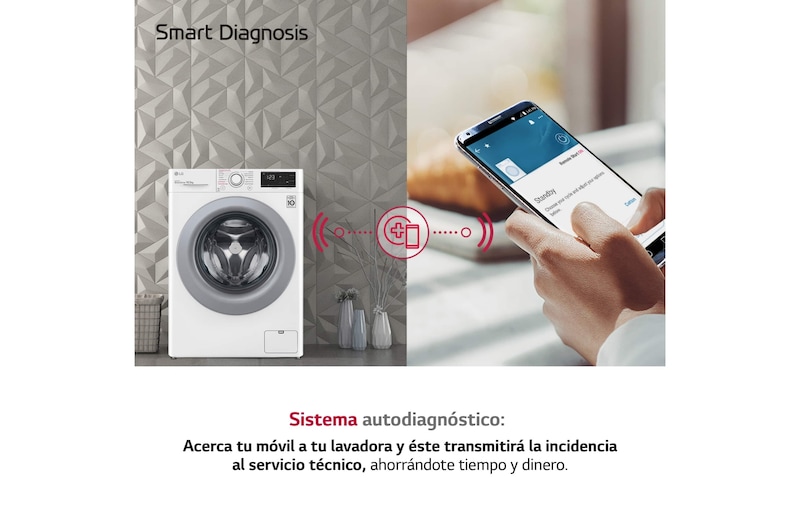 LG Lavadora inteligente  AI Direct Drive<sup>TM</sup>, con Vapor, 10,5kg, 1400,  Clasificación A Blanca, Serie 300, F4WV301S4WA