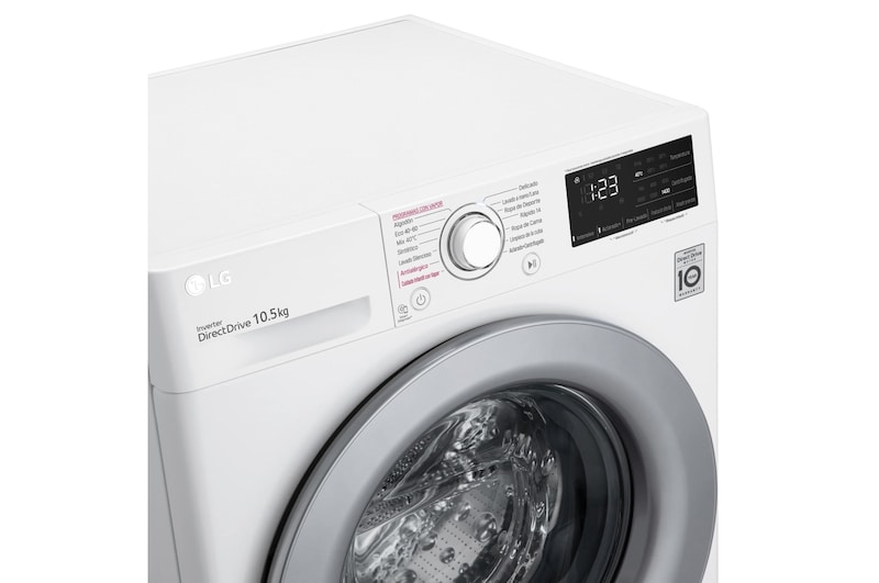 LG Lavadora inteligente  AI Direct Drive<sup>TM</sup>, con Vapor, 10,5kg, 1400,  Clasificación A Blanca, Serie 300, F4WV301S4WA
