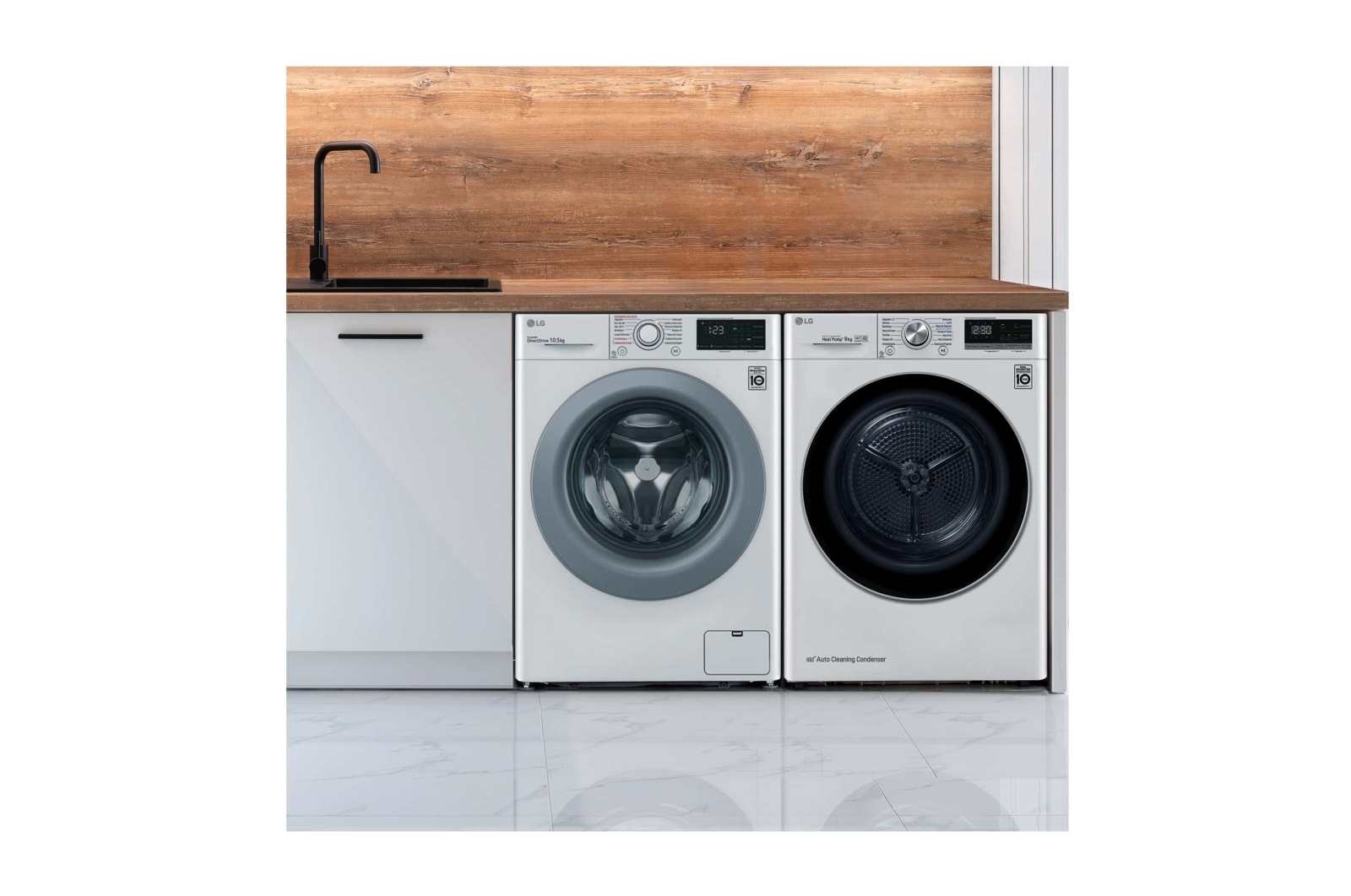 LG Lavadora inteligente  AI Direct Drive<sup>TM</sup>, con Vapor, 10,5kg, 1400,  Clasificación A Blanca, Serie 300, F4WV301S4WA