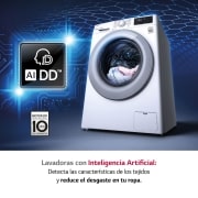 LG Lavadora inteligente  AI Direct Drive<sup>TM</sup>, con Vapor, 10,5kg, 1400,  Clasificación A Blanca, Serie 300, F4WV301S4WA