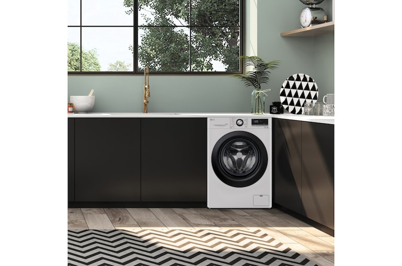 LG Lavadora inteligente  AI Direct Drive TM, con Vapor, 10,5kg, 1400,  Clasificación A Blanca, Serie 300, F4WV301S6WA