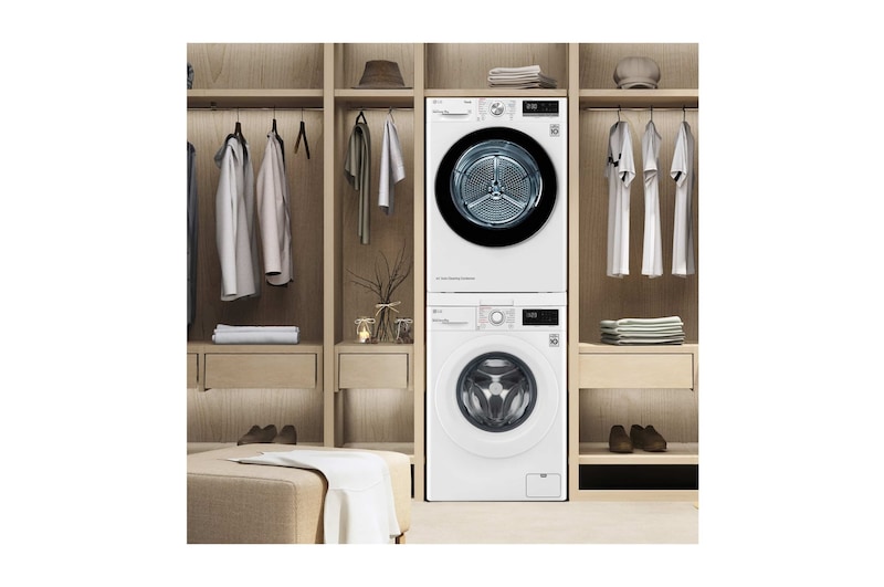 LG Lavadora inteligente AI Direct Drive TM, con Vapor, 9kg, 1400 Clasificación A, Blanca , Serie 300, F4WV309S3WA