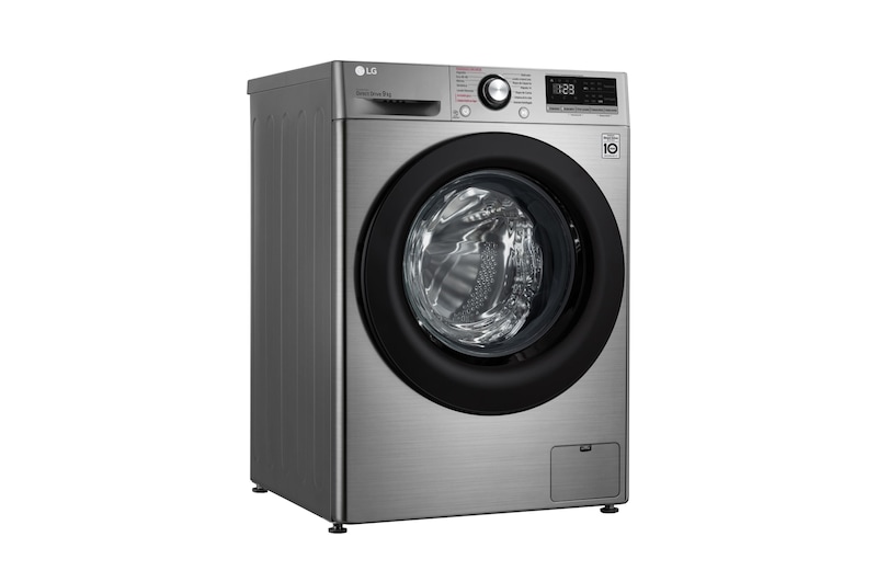 LG Lavadora inteligente AI Direct Drive <sup>TM</sup>, con Vapor, 9kg, 1400 Clasificación A, Inox antihuellas , Serie 300, F4WV309S6SA