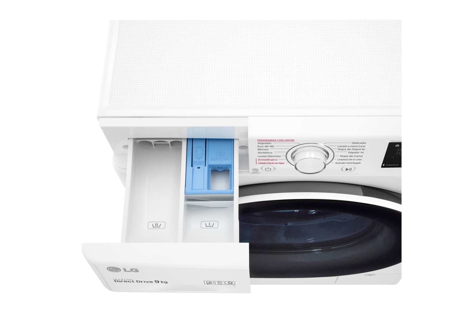 LG Lavadora inteligente AI Direct Drive 9kg, 1400rpm, Clasificación B, Blanca, Serie 320, F4WV3209S0W