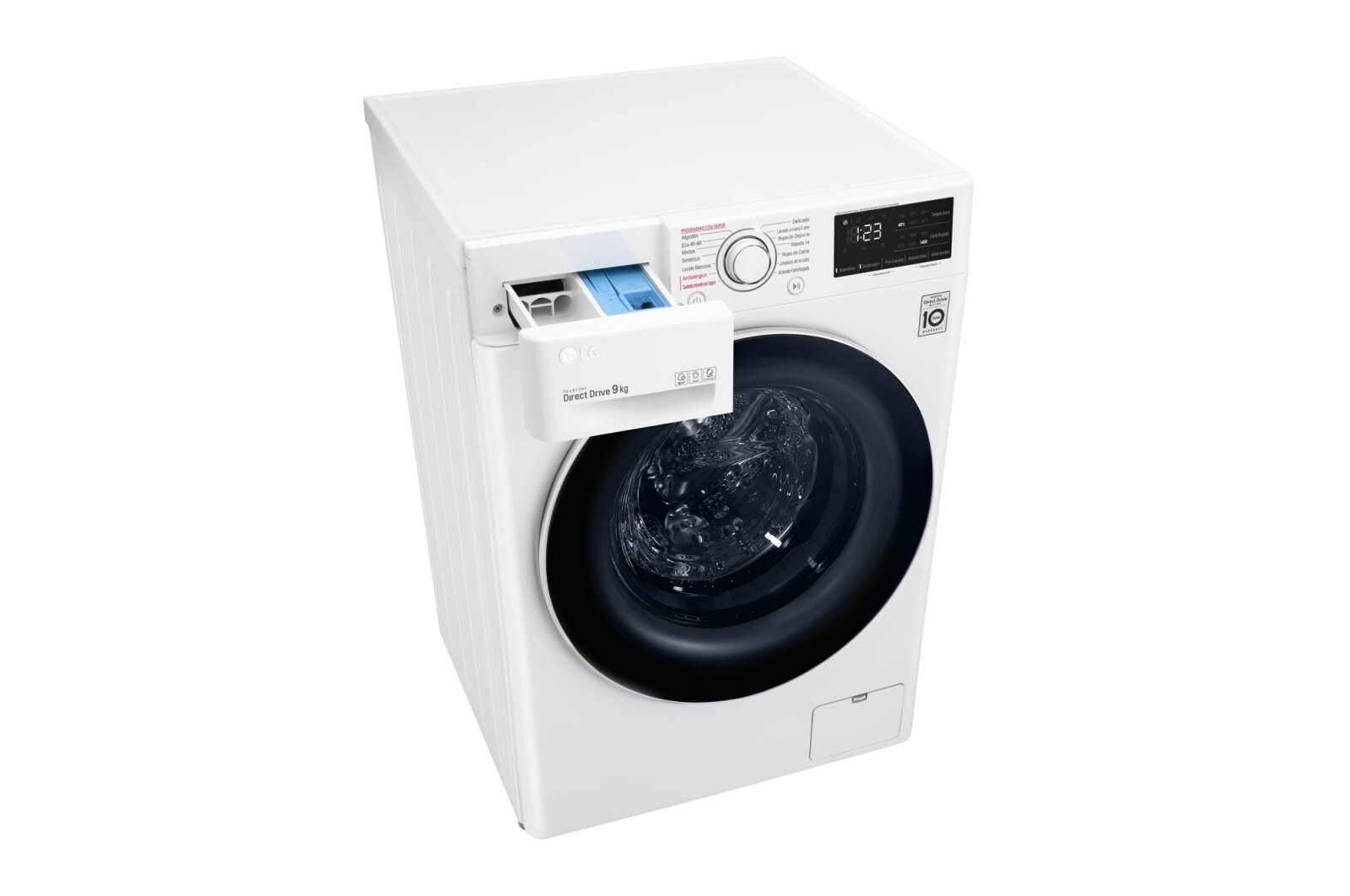 LG Lavadora inteligente AI Direct Drive 9kg, 1400rpm, Clasificación B, Blanca, Serie 320, F4WV3209S0W