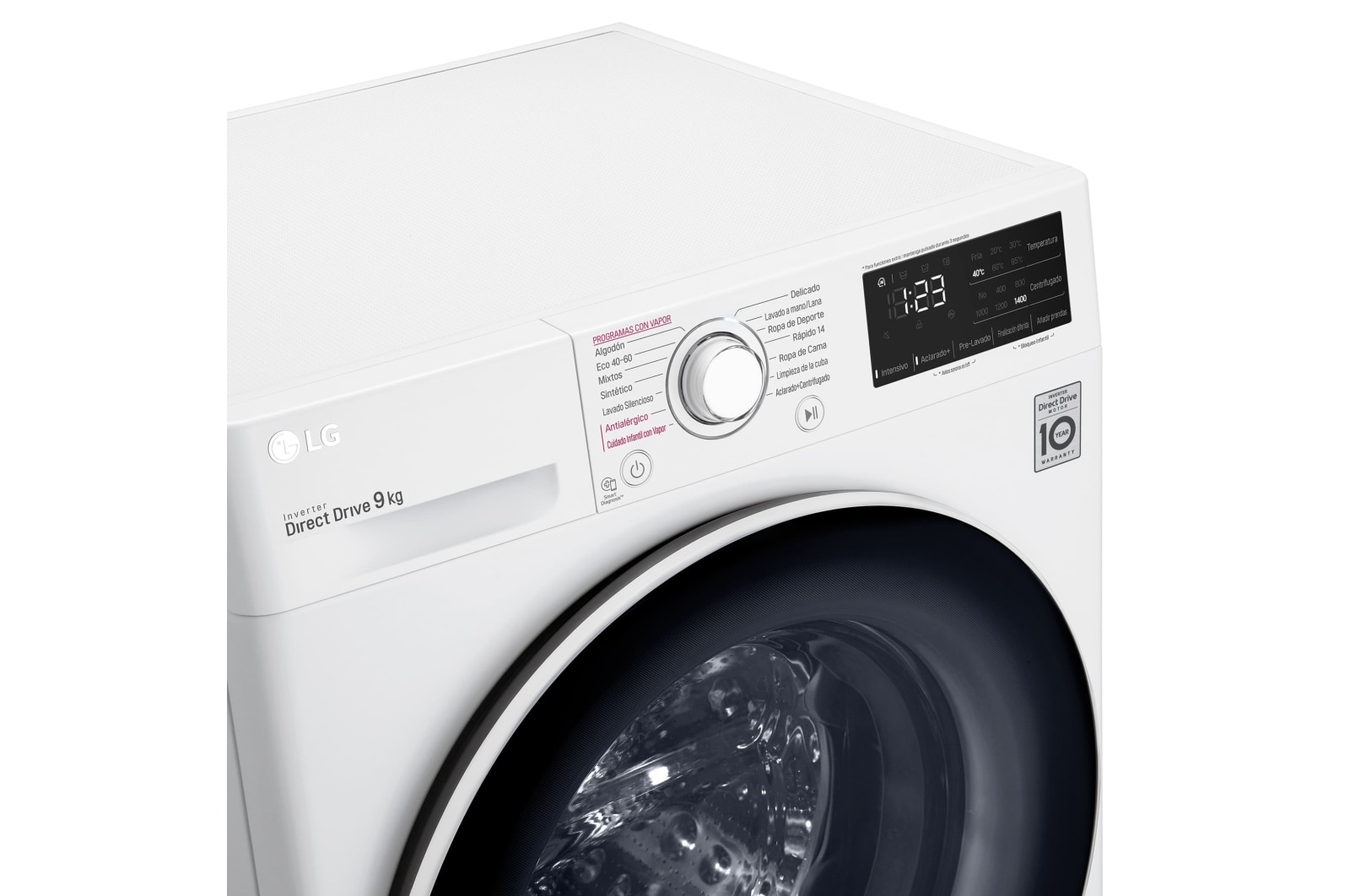 LG Lavadora inteligente AI Direct Drive 9kg, 1400rpm, Clasificación A, Blanca, Serie 320, F4WV329S0WA