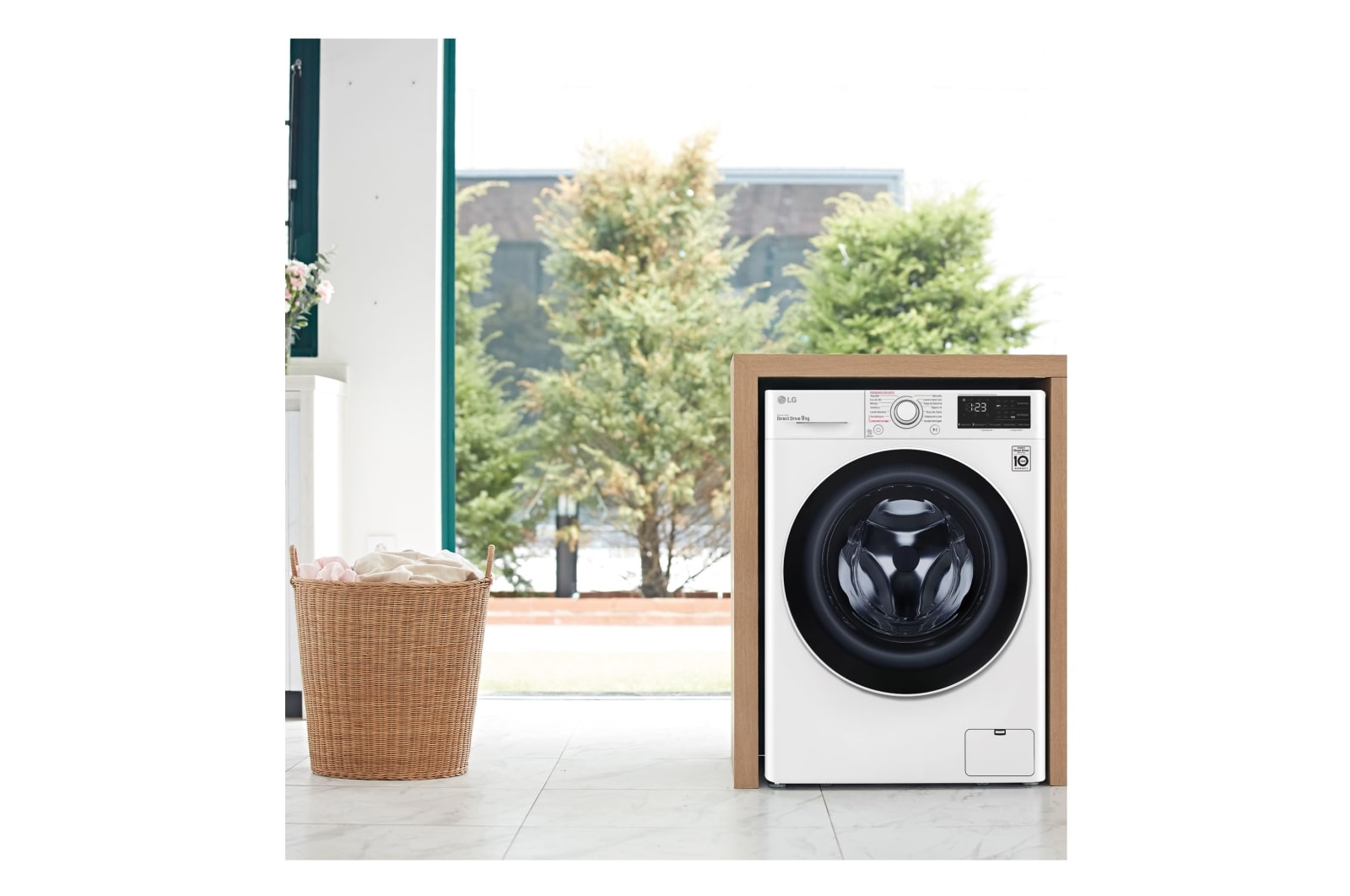 LG Lavadora inteligente AI Direct Drive 9kg, 1400rpm, Clasificación A, Blanca, Serie 320, F4WV329S0WA
