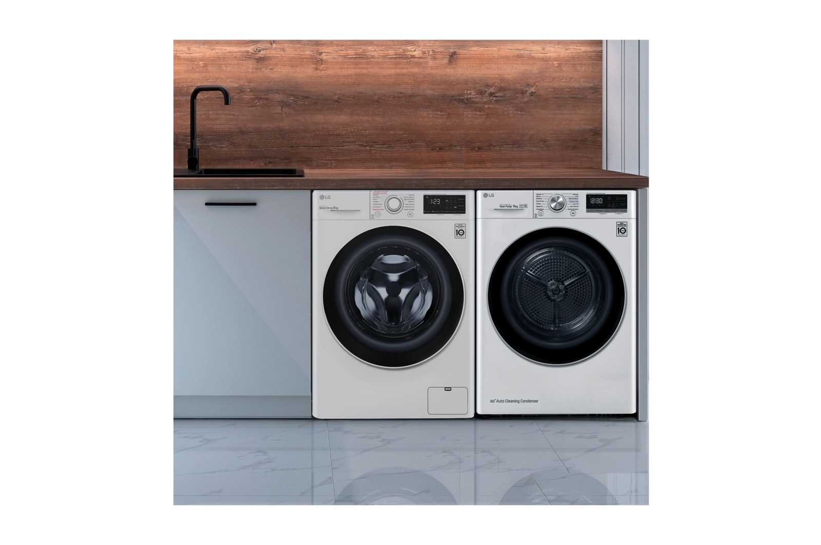 LG Lavadora inteligente AI Direct Drive 9kg, 1400rpm, Clasificación A, Blanca, Serie 320, F4WV329S0WA