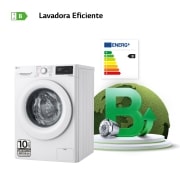 LG Lavadora inteligente  AI Direct Drive TM, con Vapor, autodosificación detergente, 9kg, 1400,  Clasificación B Blanca, Serie 350, F4WV3509S3W