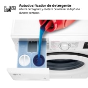 LG Lavadora inteligente  AI Direct Drive TM, con Vapor, autodosificación detergente, 9kg, 1400,  Clasificación B Blanca, Serie 350, F4WV3509S3W