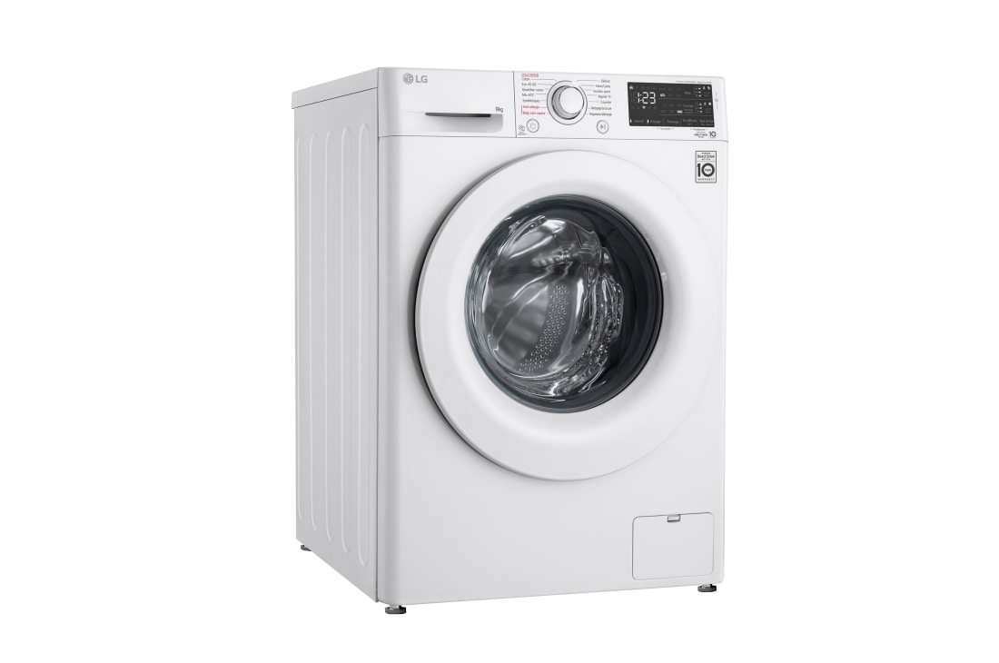 LG Lavadora inteligente  AI Direct Drive TM, con Vapor, autodosificación detergente, 9kg, 1400,  Clasificación B Blanca, Serie 350, F4WV3509S3W