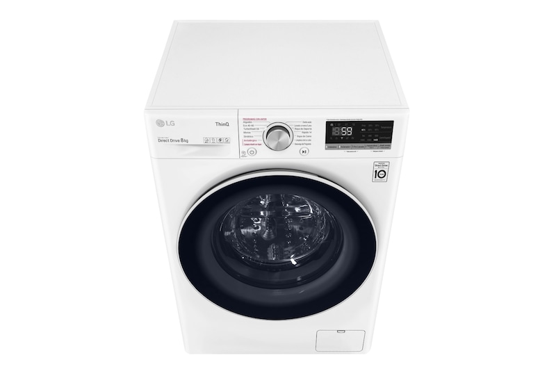 LG Lavadora inteligente AI Direct Drive 8kg, 1400rpm, Clasificación C, Blanca, Serie 500, F4WV5008S0W