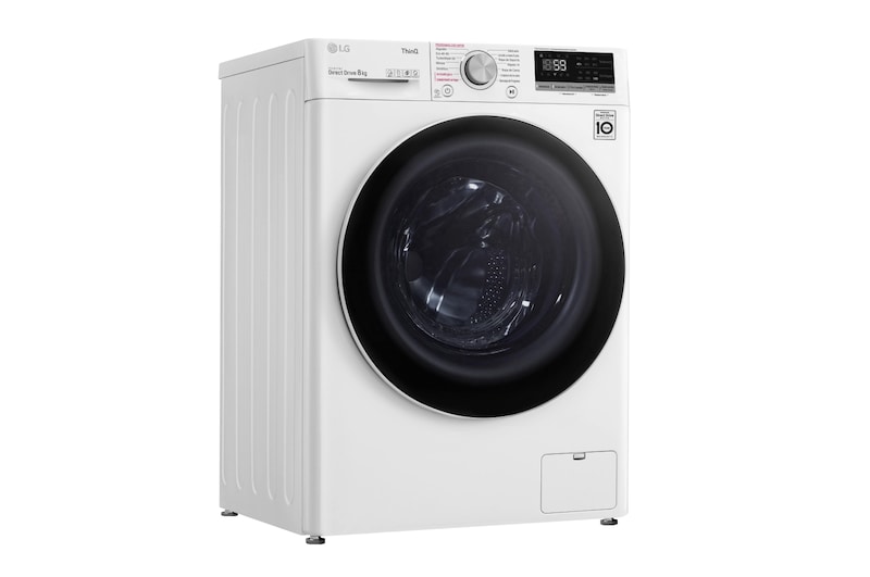 LG Lavadora inteligente AI Direct Drive 8kg, 1400rpm, Clasificación C, Blanca, Serie 500, F4WV5008S0W