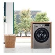 LG Lavadora inteligente AI Direct Drive™, TurboWash 59, 10,5kg, 1400rpm, Clasificación B, Inox antihuellas, Serie 700, F4WV5010S2S