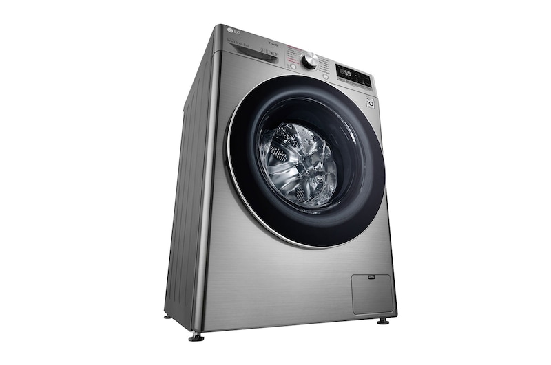LG Lavadora inteligente   AI Direct Drive ™, TurboWash 59, 8kg, 1400rpm,  Clasificación B, Inox antihuellas, Serie 500, F4WV508S2BS
