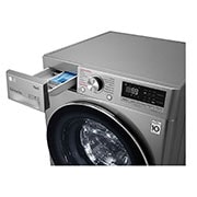 LG Lavadora inteligente   AI Direct Drive ™, TurboWash 59, 8kg, 1400rpm,  Clasificación B, Inox antihuellas, Serie 500, F4WV508S2BS